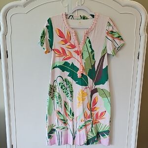 Spartina 449 Green and Pink Tropical Dress